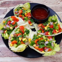 A picture of Crunchy Veggie Lettuce Wraps.