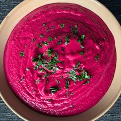 A picture of Beet Hummus.