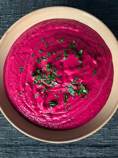 A picture of Beet Hummus.