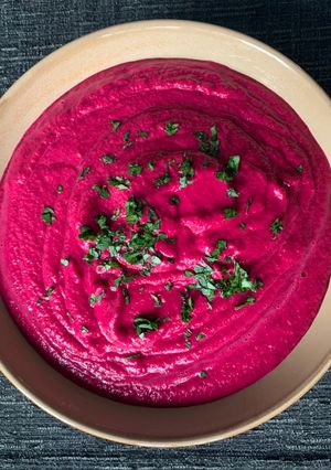 A picture of Beet Hummus.