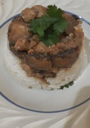 Foto resep Nasi Tim Jamur ayam