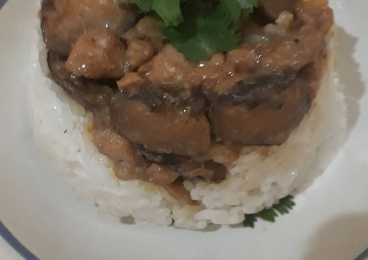 Nasi Tim Jamur ayam