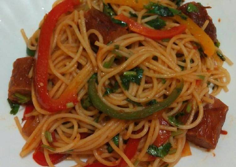 Recipe of Homemade Spaghetti with sausages