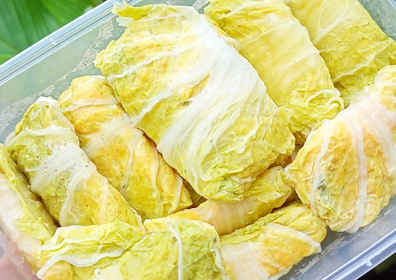 Sawi gulung isi ayam