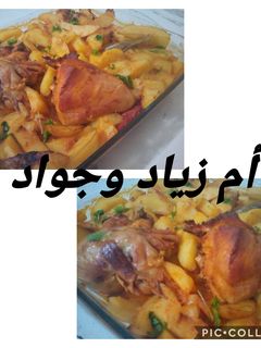 صورة لوصفة دجاج وبطاطا في الفرن