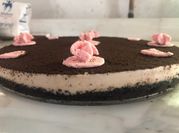 Una foto de relleno crema de oreo