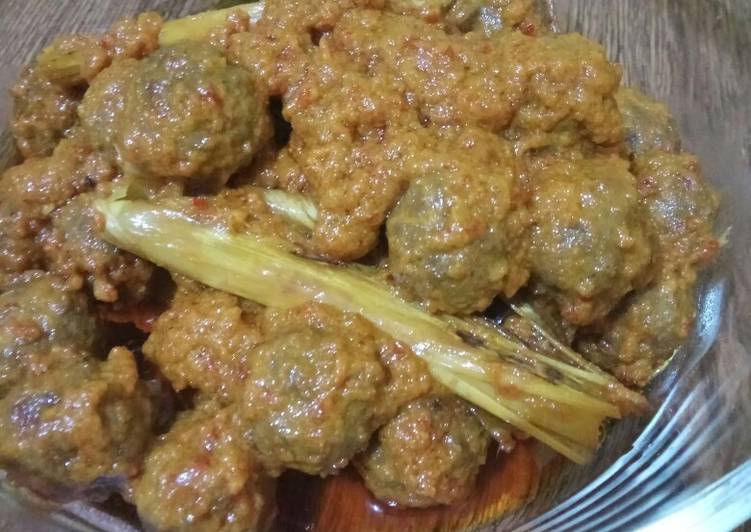 Resep Rendang meatball bola2 daging, Enak Banget