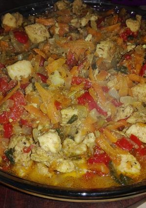 Una foto de Wok de Pollo