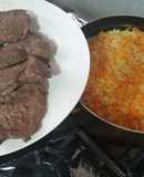 Bistec con arroz