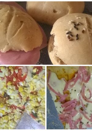 Una foto de Pizza y pan de la tarde