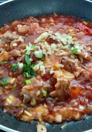 Hình của món Cá mòi - bánh mì chảo.