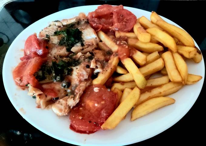 Simple Way to Prepare Andrew Copley My Quick Lemon &amp; Basil Haddock in Tomato 🙂