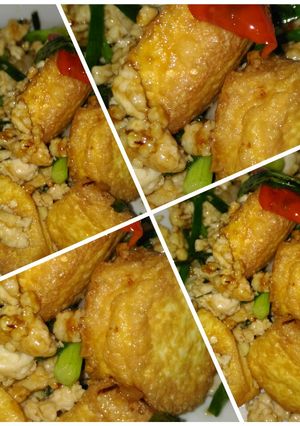 รูปของ ผัดเต้าหู้ทอดไก่สับ