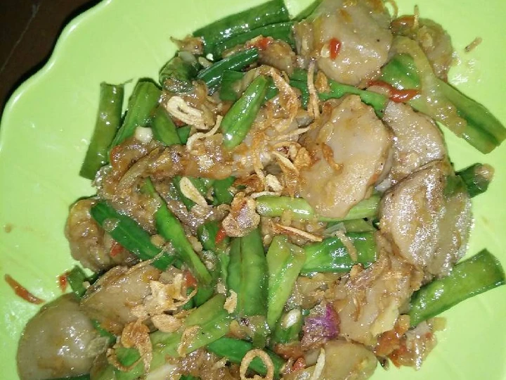 Langkah Gampang Menyiapkan Resep Tumis pentol kacang panjang dan udang papay yang Bikin Ngiler Anti Ribet, Mantap