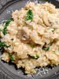 Mushroom risotto with spinach