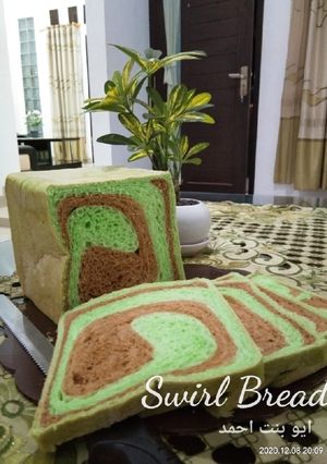 Foto resep Roti Pandan Swirl
