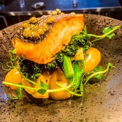 Pan roasted wild salmon A picture of Pan roasted wild salmon.