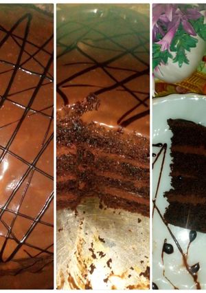 صورة لوصفة كيكه الشوكولاته الغامقه