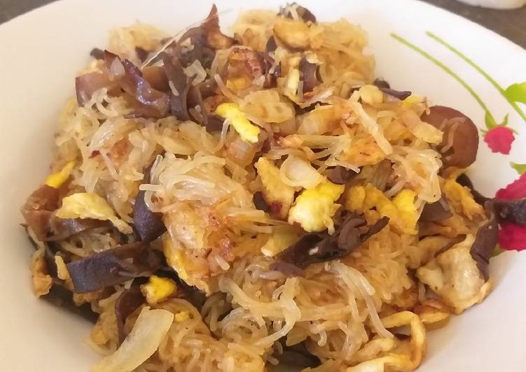 Langkah membuat Bihun goreng jamur gurih