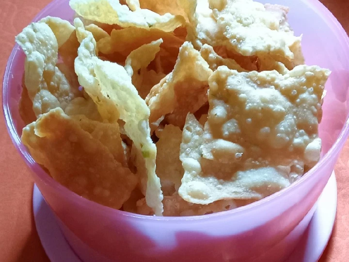 Cara Mudah Membikin Resep  Kulit Pangsit Goreng Home Made yang Enak Banget, Sempurna