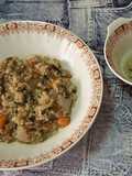 Ensalada vegana de arroz integral con toque fresco
