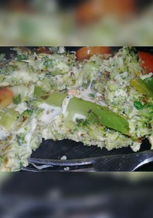 Una foto de Tortilla De Brócoli Con Queso 🧀