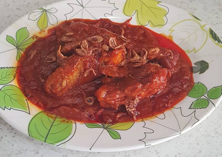 Cara mengolah Ayam Masak Habang Santan Anti Gagal