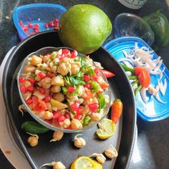 Sprouts Chickpeas Salad Chaat Recipe A picture of Sprouts Chickpeas Salad Chaat Recipe.