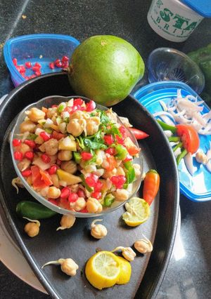 A picture of Sprouts Chickpeas Salad Chaat Recipe.