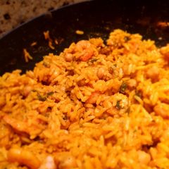 A picture of Moroccan prawn rice spice bowl.