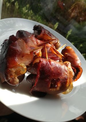 Baconbe tekert csirkemáj recept fotója