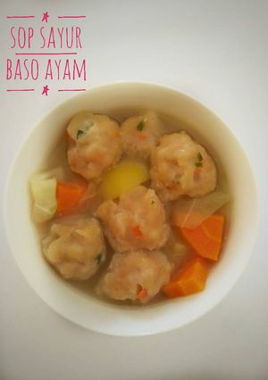 Foto resep Sop sayur baso ayam dan baso goreng, mudah asal nyemplung😂😂