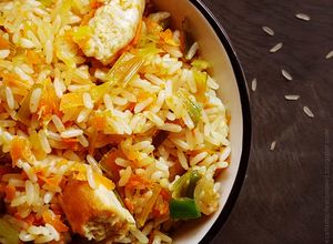 Una foto de Exquisito arroz con pollo y calabaza (zapallo) SÚPER ECONÓMICO, sabrosísimo y rápido!