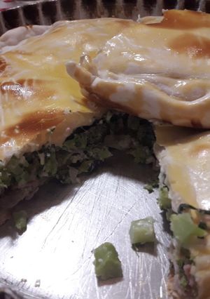 Una foto de Tarta de brócoli, jamón y queso