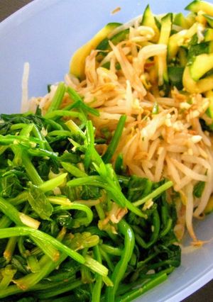 A picture of Basic Namul Banchan (Korean Sesame-Garlic Vegetable Side Dish).