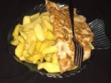 Fried potatoes with fried egg