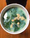 Mâm cơm cuối tuần : canh ngao + thịt kho tàu + dưa cà muối