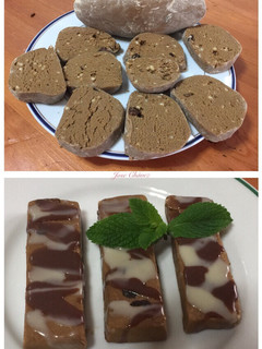 Una foto de Gofio amasado con miel de Palma, Almendras y Pasas“TURRÓN CANARIO” y....Barritas con Chocolate