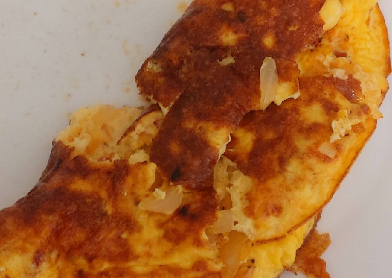 My Breakfast Chorizo Onion & Cheese Omelette