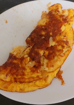 A picture of My Breakfast Chorizo Onion & Cheese Omelette.