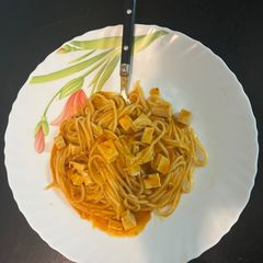A picture of Quick Spaghetti with Pasta Sauce (Efficiency Version).