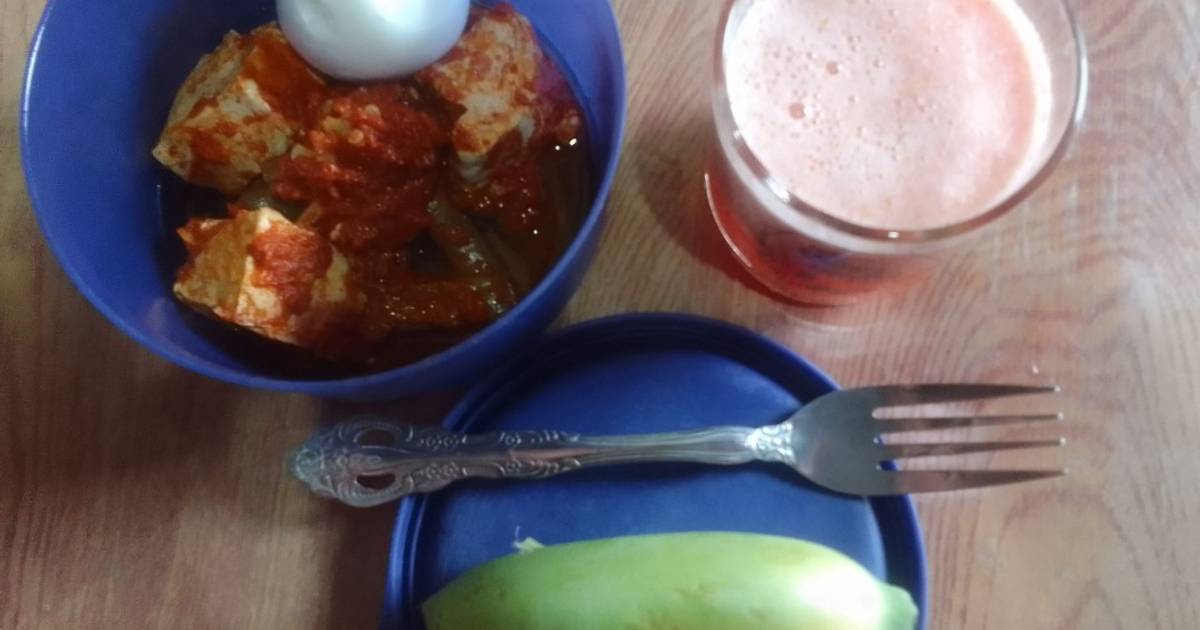 Resep Asam Padeh Tahu Buncis Dan Telur Rebus Serta Jus Tomat(menu Sehat Diet) Paling Mudah dan Enak