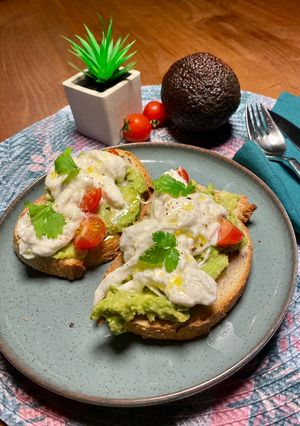 A picture of 🍅🥑Avocado Toast & Burrata🥑🍅.