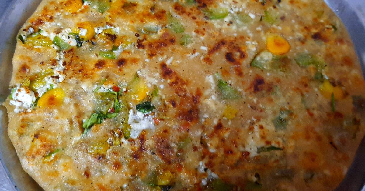 Paneer cheese corn paratha Recipe by Dolly Kachhwani Cookpad