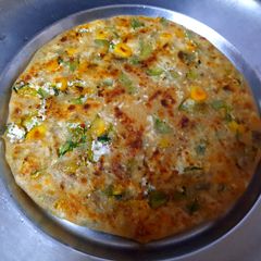 Paneer cheese corn paratha A picture of Paneer cheese corn paratha.