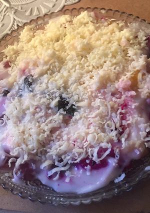 Foto resep Salad Buah Double Keju