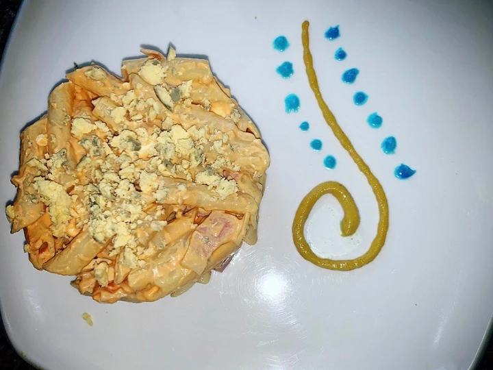 Receta Riquísima y refrescante ensalada de pasta, con salsa rosa casera  que Muy delicioso