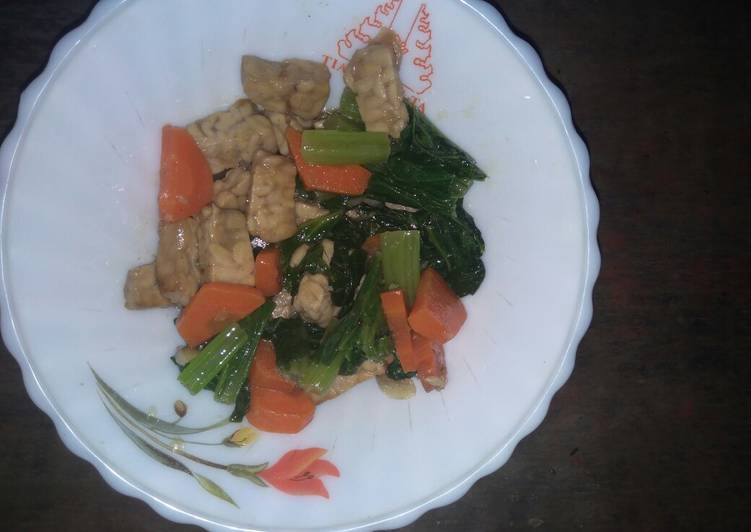 Tumis Tempe Wortel Sayur Hijau (menu balita)