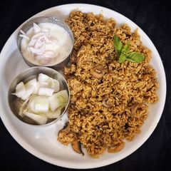 A picture of Mushroom Biryani.