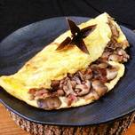 Omelete de Portobello com Bacon